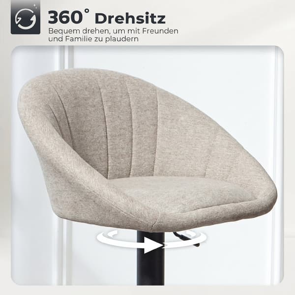 Barstolar 2 st 53,5x46x83-103 cm beige