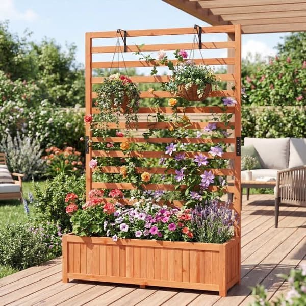 Højbeds plantekasse, 91.4x35.6x149.9 cm, Orange, Træ