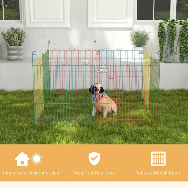 Pet Playpen modulär design Ø156x60 cm multifärgad