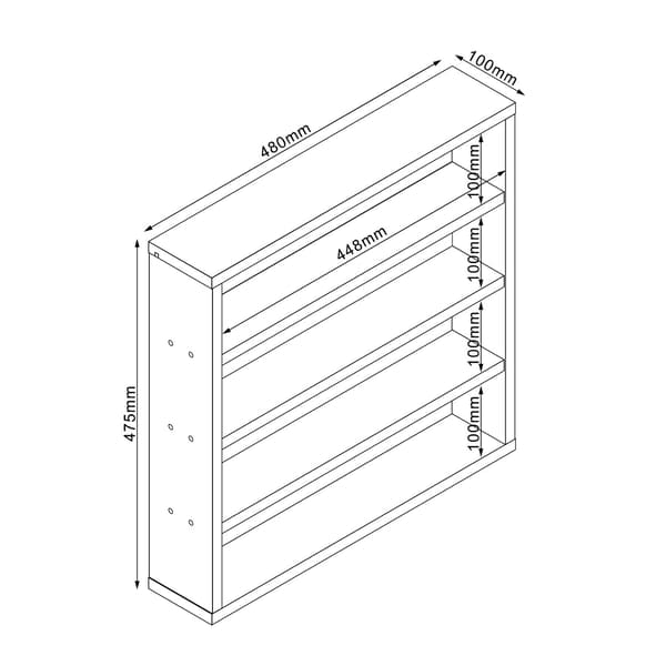 Hylde Lester 48x10x47,5 cm Hvid