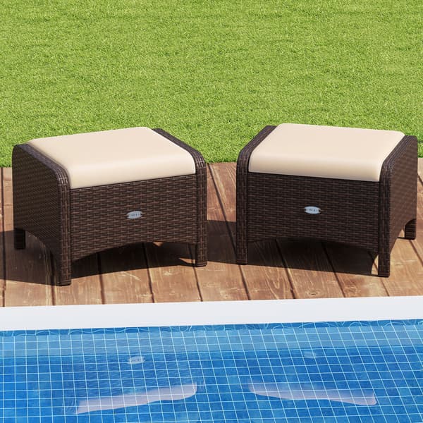 Udendørs puffer 2 stk 46x54x39,5 cm grå