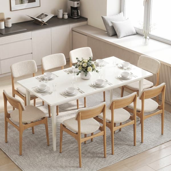 Matbord 180x90x76 cm krämvit
