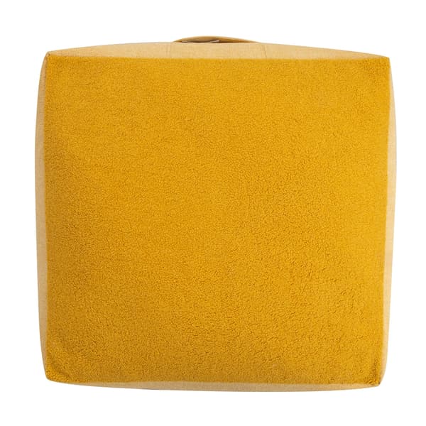 Skammel 80x80x30 cm gul stof