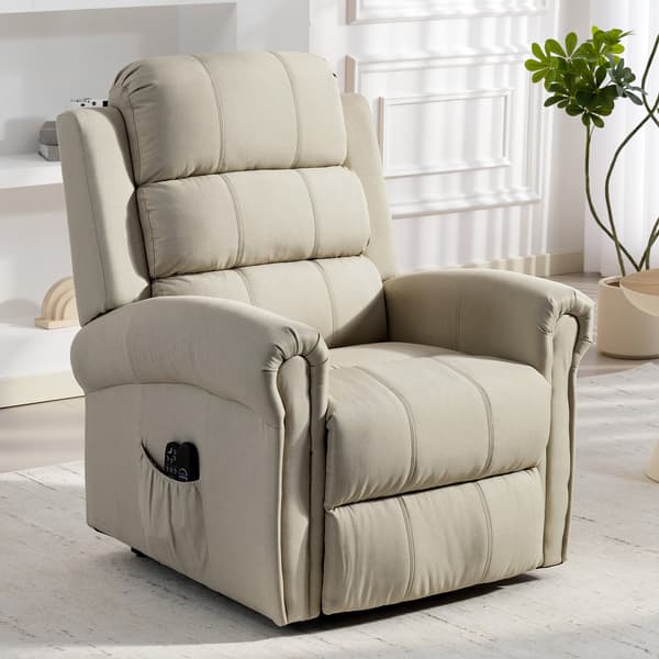 Massagestol med løfteassistent 87x87,5x108 cm beige