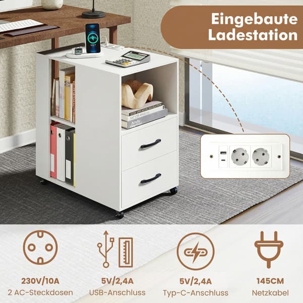 Sidobord Set, 60x40x65,5 cm, Vit, Förvaring , Star
