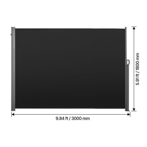 Utdragbar sidomarkis 180x300 cm svart polyesterduk