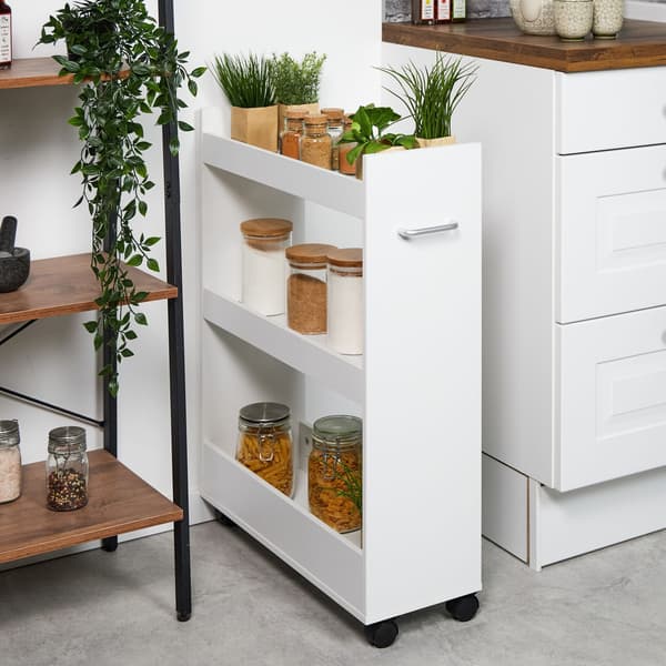 Rullvagn 78x21,5x63 cm Vit MDF, Kodustaar