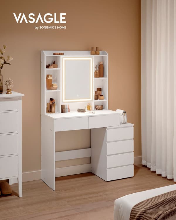 Toiletbord, 97,5x40x145 cm, Hvid