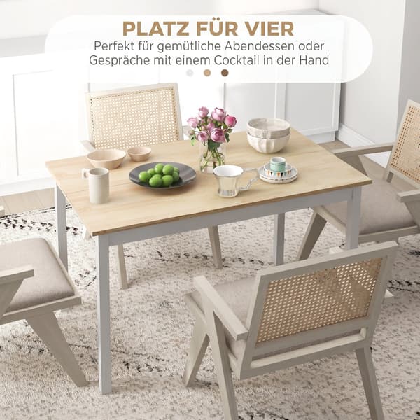 Matbord 120x75x75 cm naturvit/vit