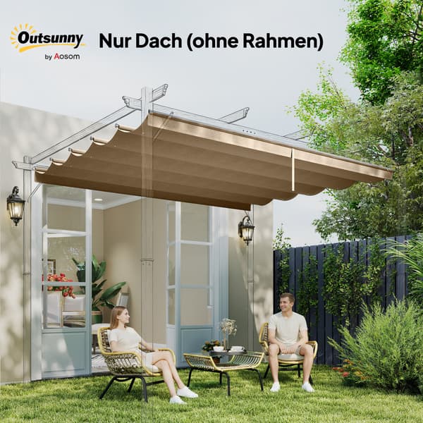 Udskiftnings tag til pergola, 250x255 cm, brun, polyester