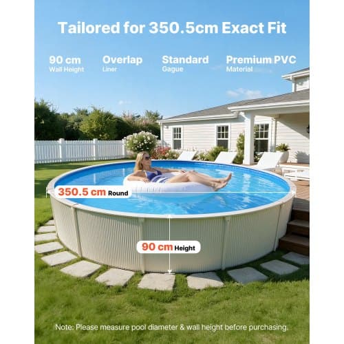 Poolforing 350,5x90 cm Blå Vinyl