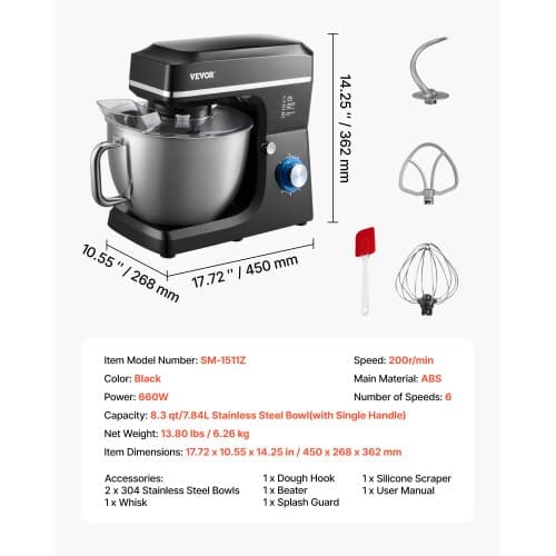 Standmixer, 450x268x362 mm, sort rustfrit stål