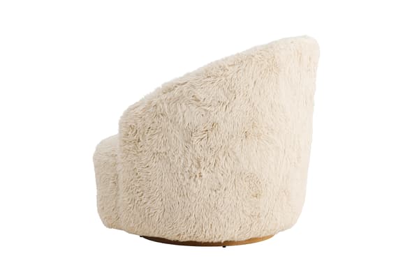 Lænestol 54x49 cm Beige imiteret pels
