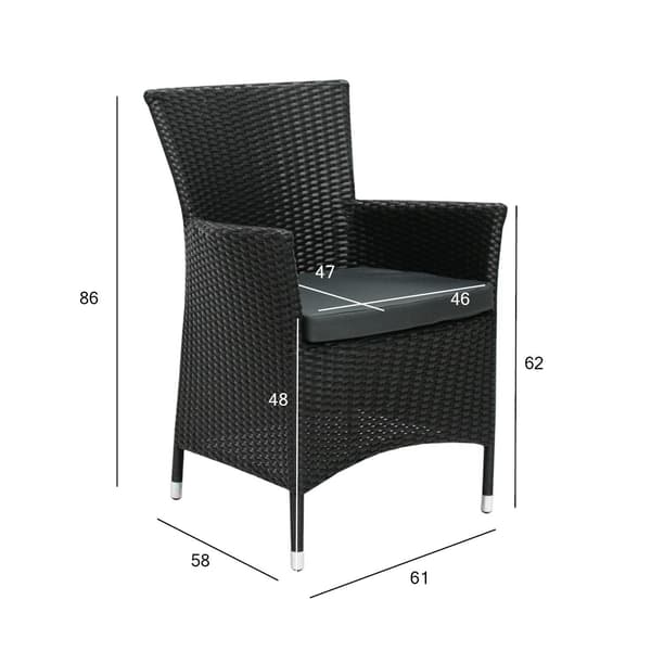 Tuoli WICKER-1 61x58x86 cm musta