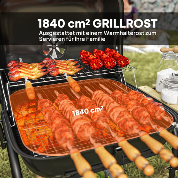 Kulgrill 98x54x91 cm Sort Stål