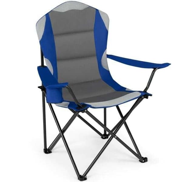 Sammenklappelig campingstol 93x62x102 cm blå