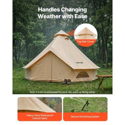 Bell-telt 3 m lys beige, til 2-3 personer