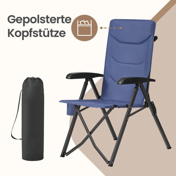 Retkituoli 70x60x110 cm Sininen