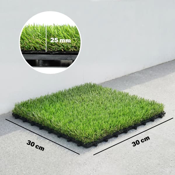 Konstgräsmattor Set 30x30 cm Grön Plast