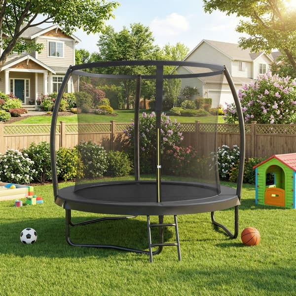 Trampolin 244x239 cm Sort Udendørs