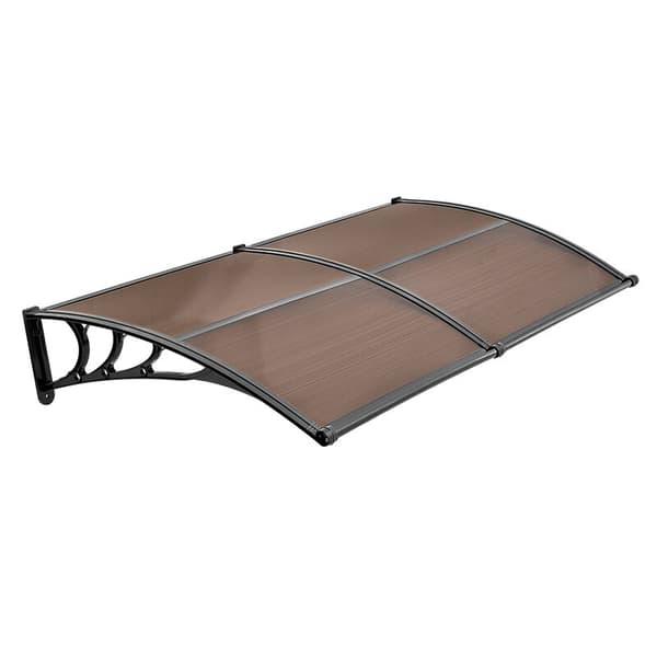 Dørmarkise 96,5x198,7x27,5 cm Brun Polycarbonat