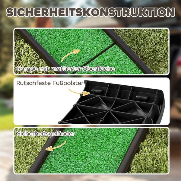 Hunderrampe, 155x38.5x15.5 cm, Sort, Plastik