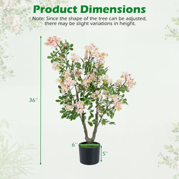 Kunstige Impatiens-træer 2 stk 91,4 cm pink
