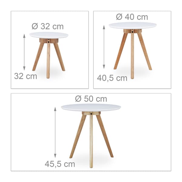Sidobord Set, 45.5x50x50 cm, Valnöt, Kodustaar