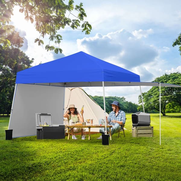 Pop-up telt med baldakcm, 14x9,2x8,3 ft, blå