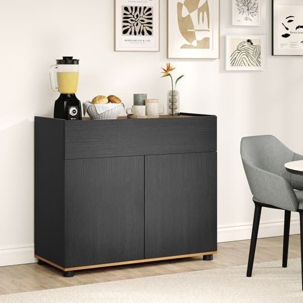 Skænk Buffet Skab 80x35x70 cm Sort, opbevaring