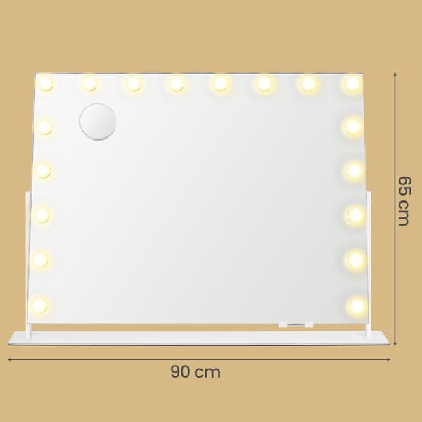 Sminkspegel 80x60 cm Vit LED-belysning