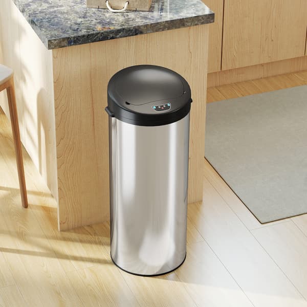 Sensor affaldsspand 55 L 32x30x78,5 cm sølv/sort rustfrit stål