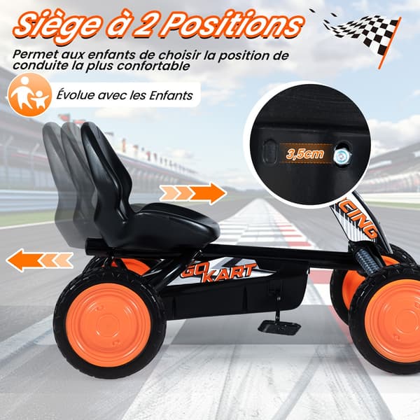 Børnepedal Go-Kart 84x57x55 cm sort
