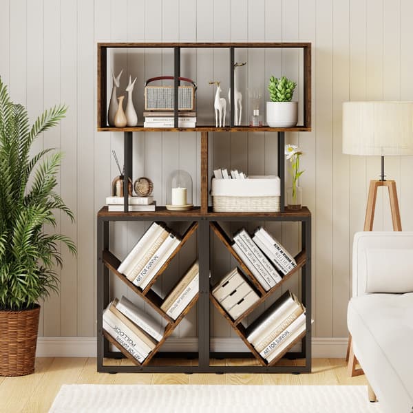 Bogreol 39,5x25x122 cm rustik brun
