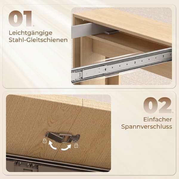 Förlängningsbart matbord 48-240x90x78 cm ljusbrun träeffekt