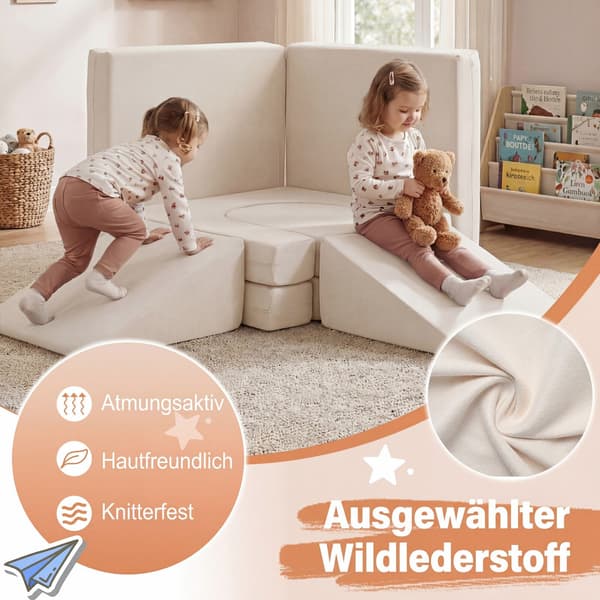 Modulaarinen leikkisohva 10-osainen setti beige