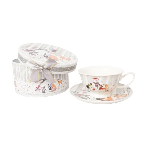 Kopp och fat set 10x6 cm Vit keramik
