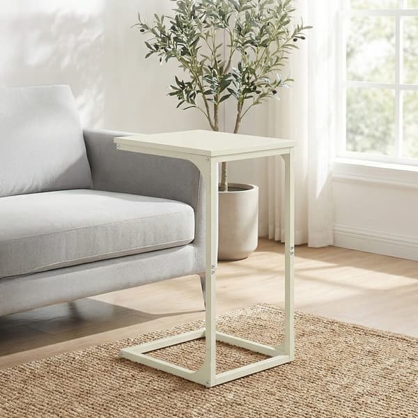Sidebord C-form 30x40x62 cm Hvid