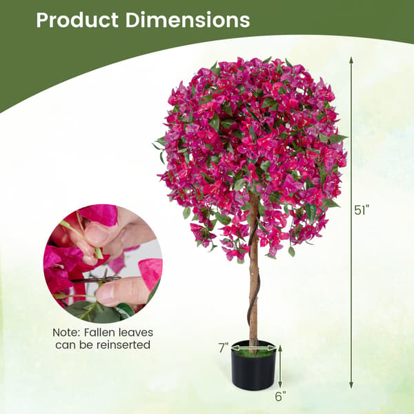 Kunstige Azalea-træer 2 stk 130 cm grøn/lyserød/sort