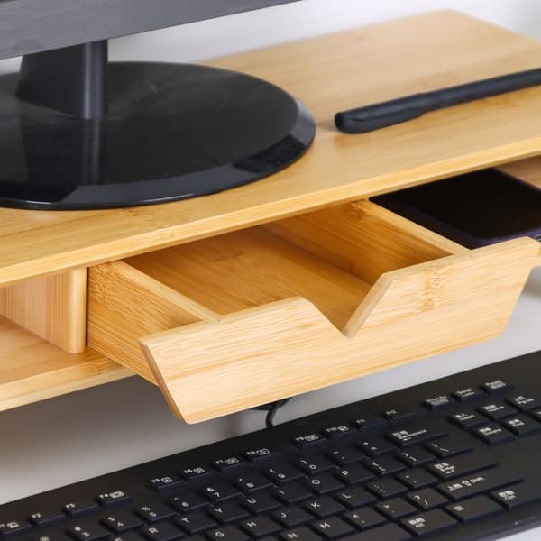 Monitorställ 13x62x20,5 cm Naturlig bambu Förvaring, Kodustaar