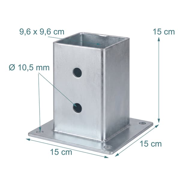 Galvaniserade stolpskor, 4-pack, Kodustaar