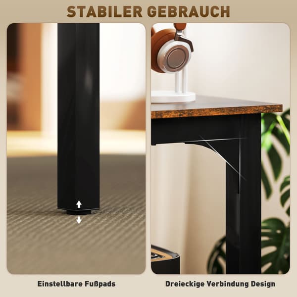 Skrivebord, 180x60x75 cm, Brun
