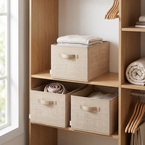 Förvaringslåda Set, 40x30x24 cm, Beige
