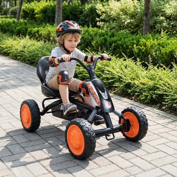 Børnepedal Go-Kart 84x57x55 cm sort