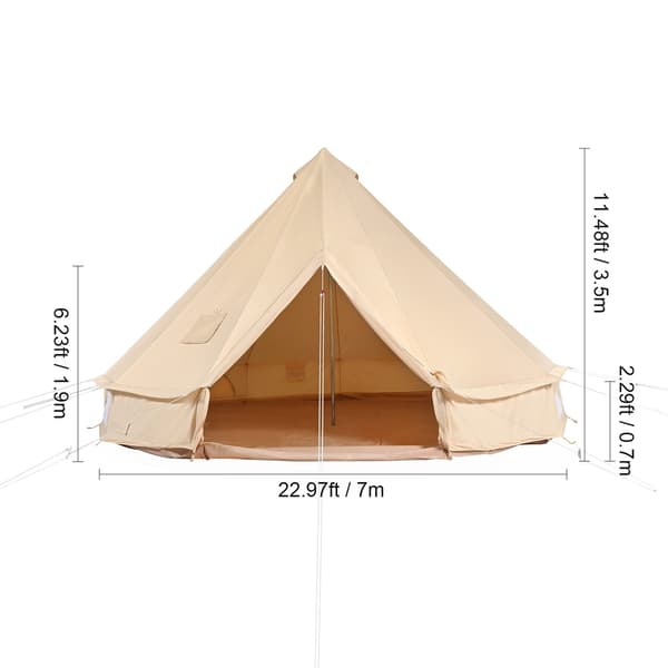 Bell telt, 7x350 cm, Beige, Lærred, Camping telt