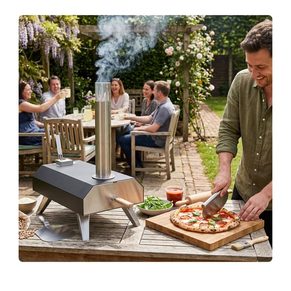 Bordmodel pellet-pizzaovn med sten, Kodustaar