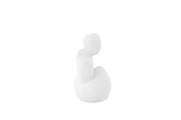 Skulptur, 11x9x14 cm, Hvid, Stentøj