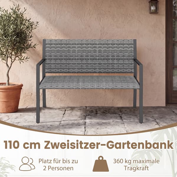 Puutarhapenkki kahdelle 110x55x84 cm harmaa