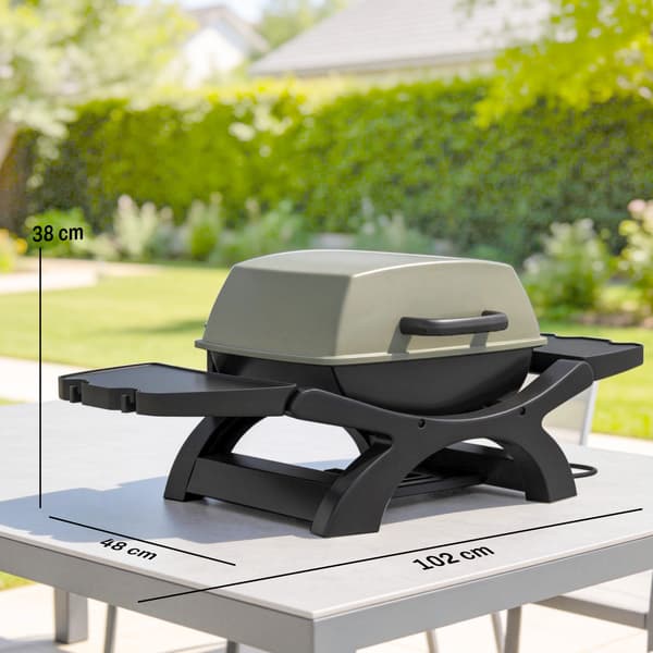 Bordgrill 23x71 cm Sort Støbejern