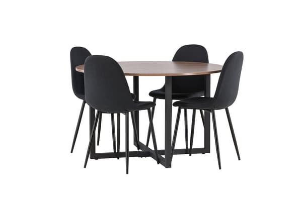 Spisesæt Durango spisebord og Polar spisestol 120 cm sort